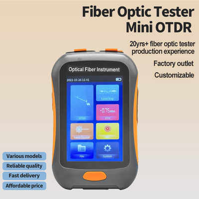 FONGKO Μίνι OTDR Ενεργητική ίνα 1550nm Φυτική οπτική αντανάκλαση και VFL OLS OPM EventMap 20dB 60/80Km OTDR