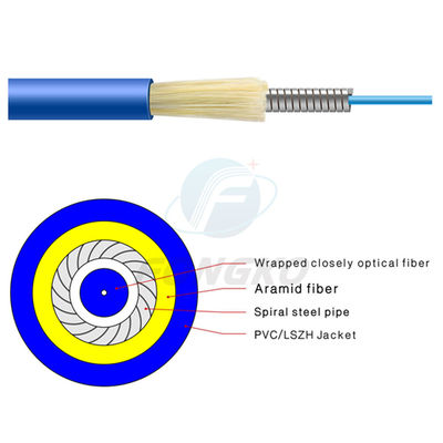 ποιότητας  Single Mode Simplex Armored Optical Fiber Cable GJSFJV With PVC Jacket Εργοστάσιο