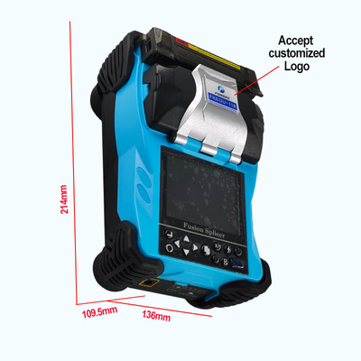 Συμπλέκτης σύντηξης οπτικών ινών μπλε 4800mAh μπαταρία Κινέζικα/Αγγλικά 2 γλώσσες