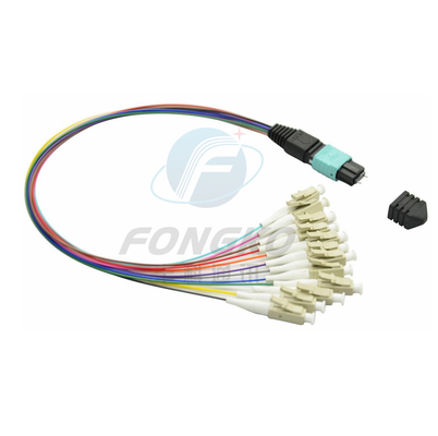 MPO MTP FTTH Fiber Optic Patch Cord Multimode αρσενικό θηλυκό LC-MPO 12 πυρήνες