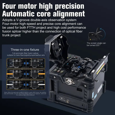 6 κινητήρες FKEQU-161 Fiber Optic Fusion Splicer 6S FTTH μηχανή συγκόλλησης για γρήγορη συγκόλληση