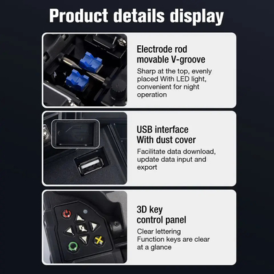 6 κινητήρες FKEQU-161 Fiber Optic Fusion Splicer 6S FTTH μηχανή συγκόλλησης για γρήγορη συγκόλληση