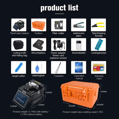 6 κινητήρες FKEQU-161 Fiber Optic Fusion Splicer 6S FTTH μηχανή συγκόλλησης για γρήγορη συγκόλληση
