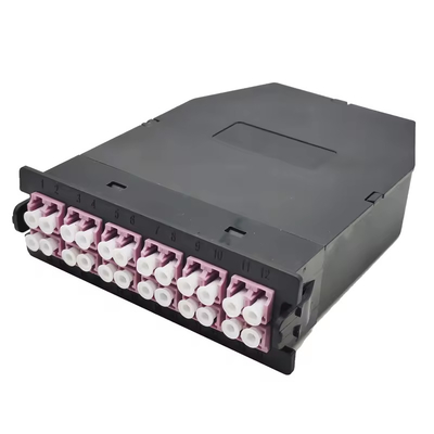 24F Μαύρη LC Duplex Multimode MPO MTP Fiber Cassette για 24 θύρες OM3 OM4 OS2 Πατσελ Πάνελ