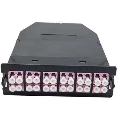 24F Μαύρη LC Duplex Multimode MPO MTP Fiber Cassette για 24 θύρες OM3 OM4 OS2 Πατσελ Πάνελ