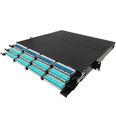 1U 144Core απλή οπτική ίνα διανομή κουτί patch πίνακα με δομή ράκα τοποθέτηση