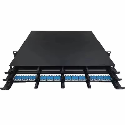 1U 144Core απλή οπτική ίνα διανομή κουτί patch πίνακα με δομή ράκα τοποθέτηση