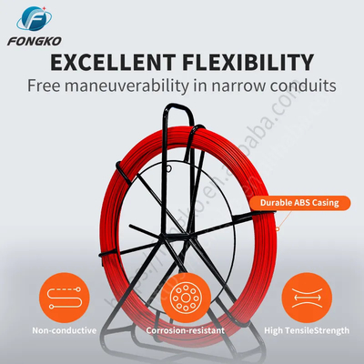 FTTH Fiberglass Duct Rodder 300m μήκος 4,5-18mm οπτικό καλώδιο
