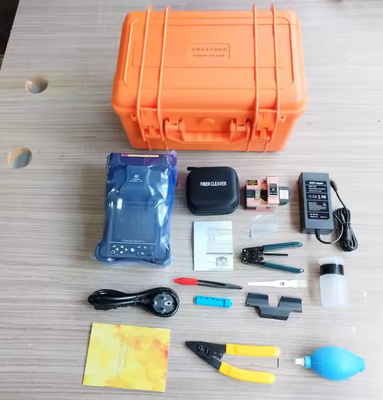 Συσκευή συγκόλλησης FTTH Fiber Optic Fusion Splicer Kit με 7s Σκούρο Μπλε Γλώσσα 2 Γλώσσες Κινέζικα/Αγγλικά