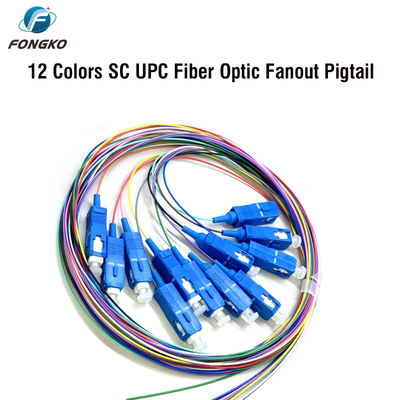 FONGKO 12 Core 0.9mm G652D PVC Οπτική Ίνα Pigtail Δέσμη Pigtail LC FC SC ST UPC APC Οπτικές Ίνες Pigtails