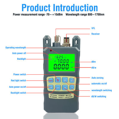 FONGKO 70+10dBm 10mw Μέτρο Οπτικής Ισχύος Ίνας 10km Εργαλείο Δοκιμής Καλωδίου Εντοπιστής Οπτικών Βλαβών Όλα-σε-Ένα Ελεγκτής Καλωδίων Οπτικών Ινών