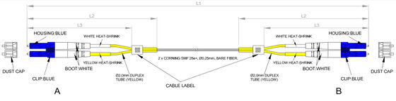 FONGKO OTDR Duplex Launch Cable LC UPC to LC UPC Single Mode G652D G657A OTDR Test Extension Fiber Cable