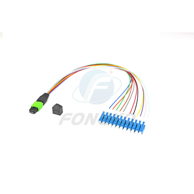 8/12/24 Τύπος συνδέσμου MPO MTP Fiber MPO προς LC Fanout Patch Cable για FTTB 0,9mm MPO