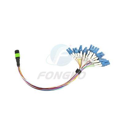 8/12/24 Τύπος συνδέσμου MPO MTP Fiber MPO προς LC Fanout Patch Cable για FTTB 0,9mm MPO