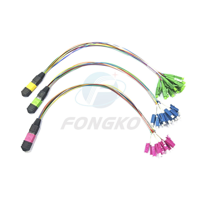 8/12/24 Τύπος συνδέσμου MPO MTP Fiber MPO προς LC Fanout Patch Cable για FTTB 0,9mm MPO