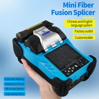 Συμπλέκτης σύντηξης οπτικών ινών μπλε 4800mAh μπαταρία Κινέζικα/Αγγλικά 2 γλώσσες